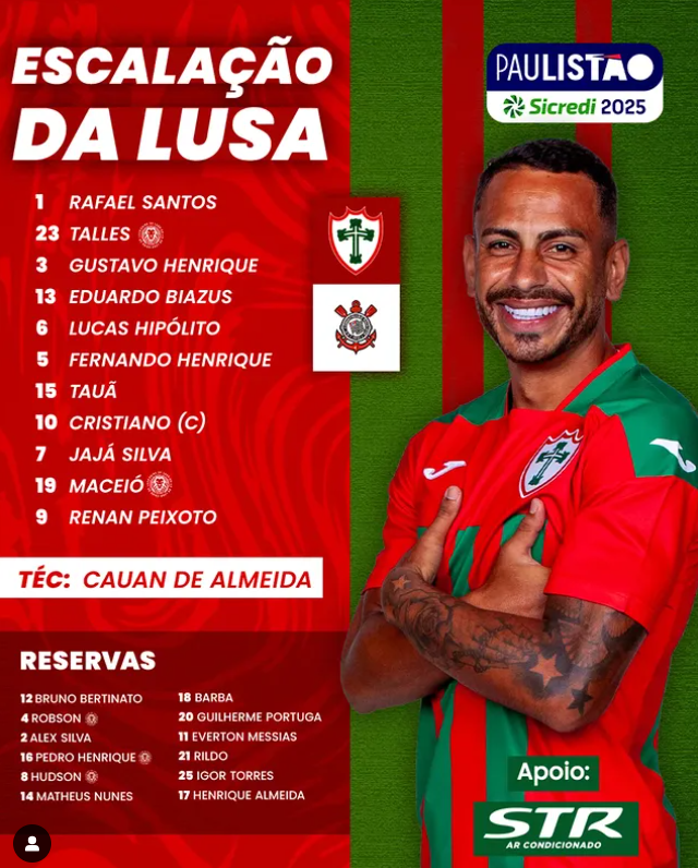 Escalação da Lusa para o jgo de logos mais às 18h30